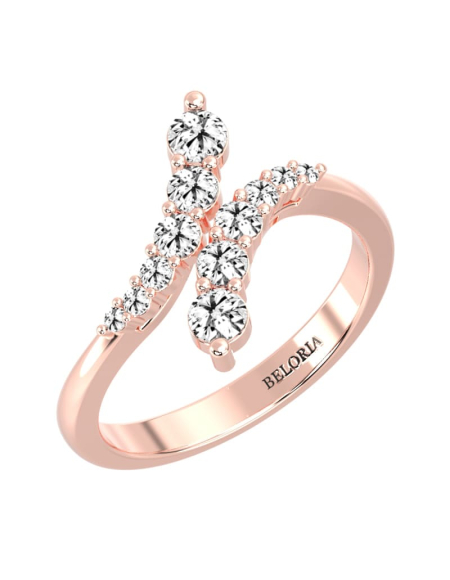 Bague croisé diamants ronds 2