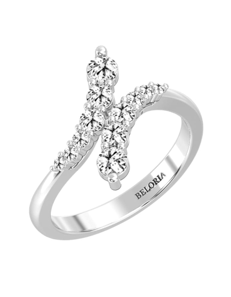 Bague croisé diamants ronds 2