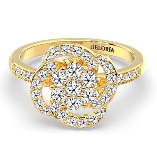 solitaire rose en or jaune