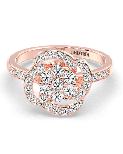 solitaire rose en or blanc