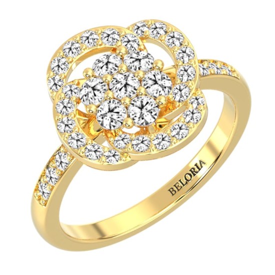 solitaire rose en or jaune
