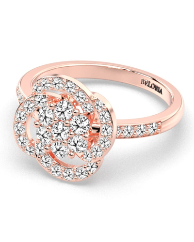 solitaire rose en or blanc