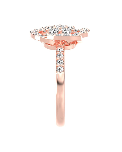 solitaire rose en or blanc
