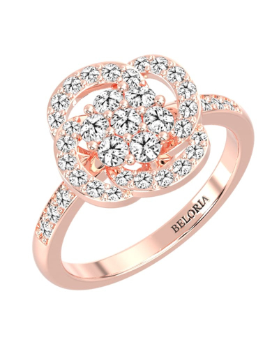solitaire rose en or blanc