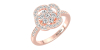 solitaire rose en or blanc