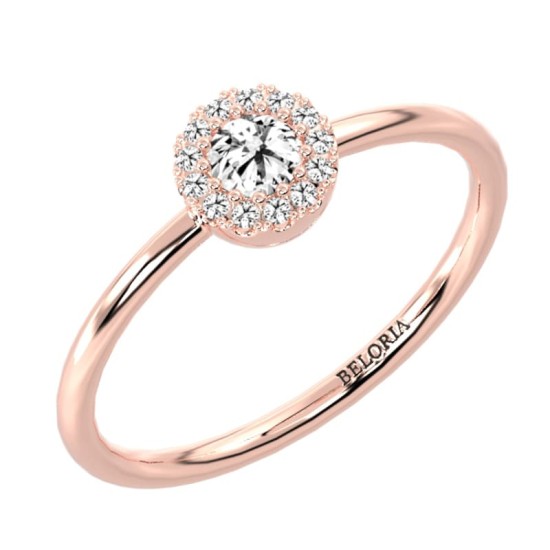 Bague en or rose 18carats et diamants