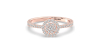 Solitaire illusions coussin halo accompagné en or rose 18k et diamants