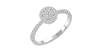 Solitaire illusions coussin halo accompagné en or blanc 18k et diamants
