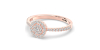 Solitaire illusions coussin halo accompagné en or rose 18k et diamants