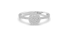 Solitaire illusions coussin halo accompagné en or blanc 18k et diamants