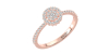 Solitaire illusions coussin halo accompagné en or rose 18k et diamants