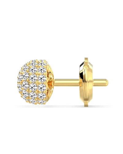 Boucles d'oreilles rond or jaune 18 carats et diamants