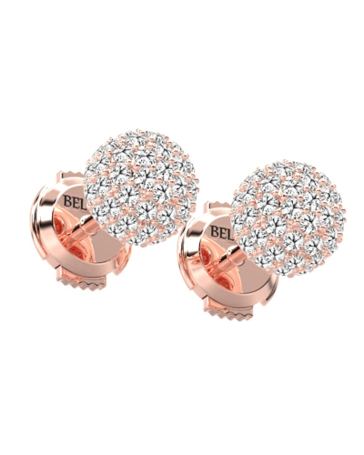 Boucles d'oreilles rond or jaune 18 carats et diamants