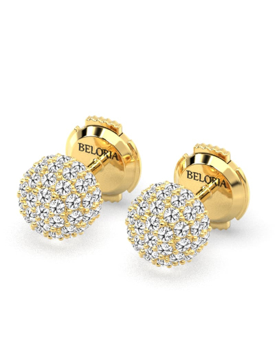 Boucles d'oreilles rond or jaune 18 carats et diamants