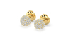 Boucles d'oreilles rond or jaune 18 carats et diamants