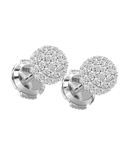 Boucles d'oreilles rond or jaune 18 carats et diamants