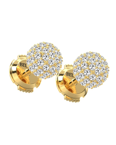 Boucles d'oreilles rond or jaune 18 carats et diamants