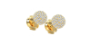 Boucles d'oreilles rond or jaune 18 carats et diamants