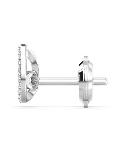 Boucles d'oreilles rond or blanc 18 carats et diamants