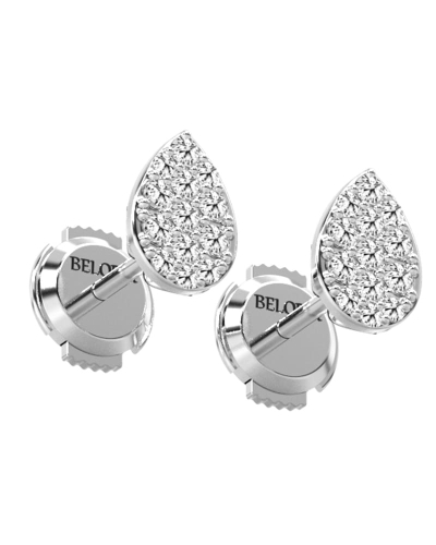 Boucles d'oreilles rond or blanc 18 carats et diamants