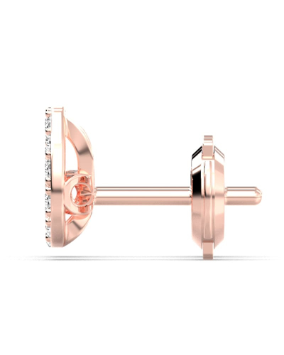 Boucles d'oreilles rond or rose 18 carats et diamants