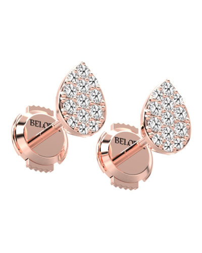 Boucles d'oreilles rond or rose 18 carats et diamants