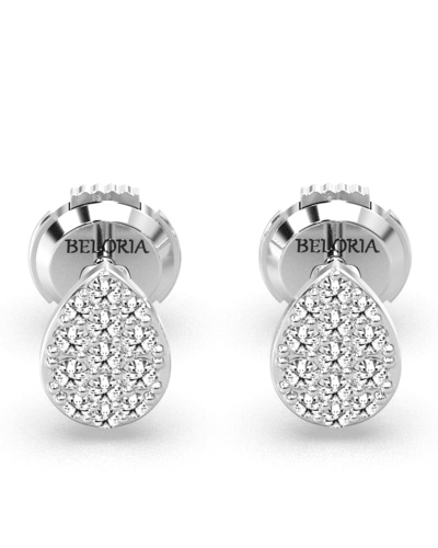 Boucles d'oreilles rond or blanc 18 carats et diamants
