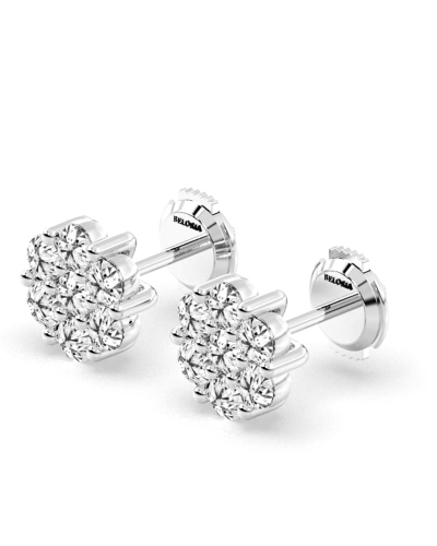Boucles d'oreilles rond or blanc 18 carats et diamants