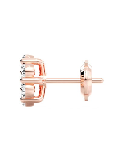 Boucles d'oreilles rond or rose 18 carats et diamants