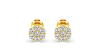 Boucles d'oreilles rond or jaune 18 carats et diamants