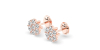 Boucles d'oreilles rond or rose 18 carats et diamants