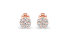 Boucles d'oreilles rond or rose 18 carats et diamants