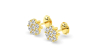 Boucles d'oreilles rond or jaune 18 carats et diamants