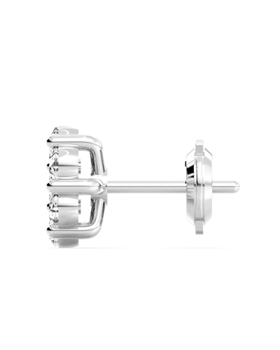 Boucles d'oreilles rond or blanc 18 carats et diamants