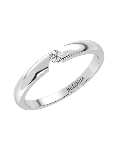 Bague diamant rond or blanc
