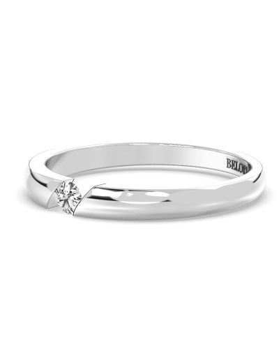 Bague diamant rond or blanc