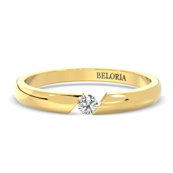 Bague diamant rond or jaune