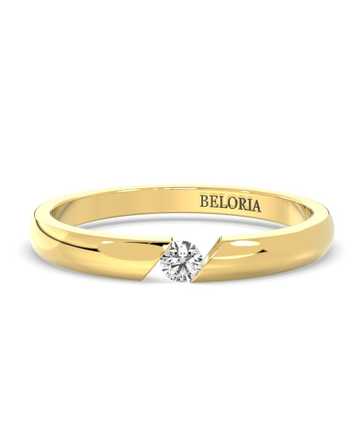 Bague diamant rond or jaune