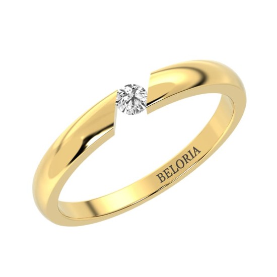 Bague diamant rond or jaune