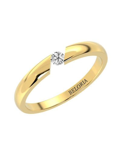 Bague diamant rond or jaune