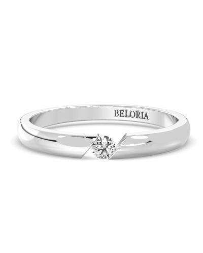 Bague diamant rond or blanc