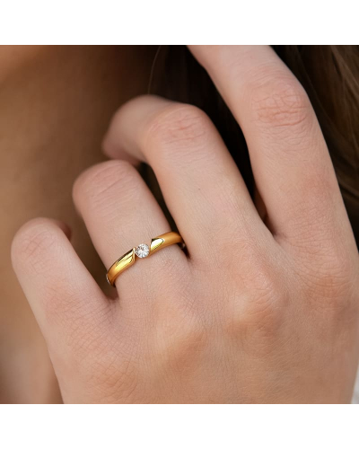 Bague diamant rond or jaune