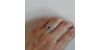 Bague or blanc 18 carats saphir ovale et diamants