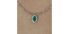 Collier émeraude marquise halo diamant en or blanc 18 K