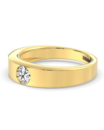 Alliance pour homme ou femme en Or blanc 18K et Diamants