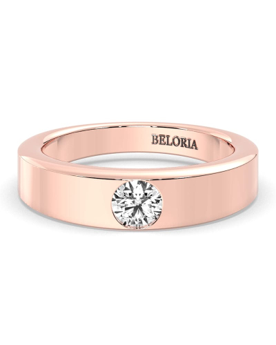 Alliance pour homme ou femme en Or blanc 18K et Diamants