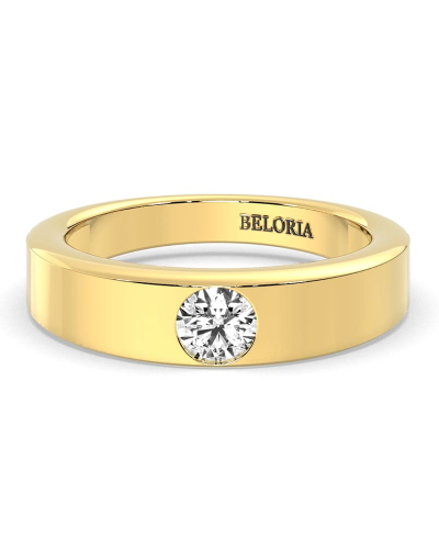 Alliance pour homme ou femme en Or blanc 18K et Diamants
