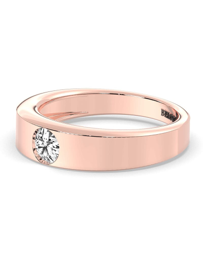 Alliance pour homme ou femme en Or blanc 18K et Diamants