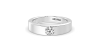 Alliance pour homme ou femme en Or blanc 18K et Diamants