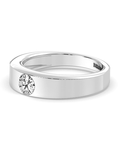 Alliance pour homme ou femme en Or blanc 18K et Diamants